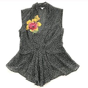 Anthropologie | Odille Polka Dot Sleeveless Blouse